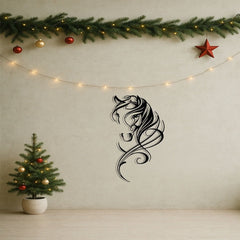 Modern Abstract Horse Metal Wall Art  Vintage Industrial Wall Decor For Farmhouse, Boho & Minimalist Homes - Unique Hanging Art For Living Room, Bedroom, Office & Bar - Trendy Room Decor, Housewarmi