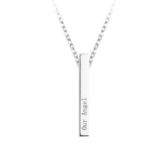 Personalized Silver Bar Name Necklace