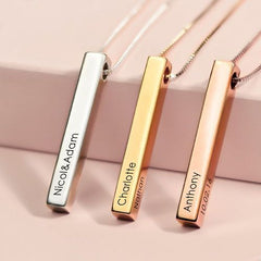 Personalized Silver Bar Name Necklace
