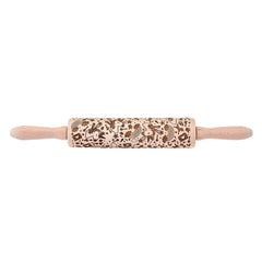 Christmas Laser Engraved Beech Rolling Pin Tool