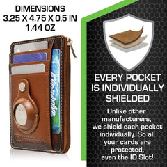 RFID Secure Slim Leather AirTag Wallet