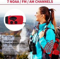 Emergency  Radio Crank Solar Hand Weather 1000mAh Power Bank Charger Flash Light