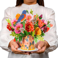 Poppy Blooms Pop Up Flower Bouquet Card