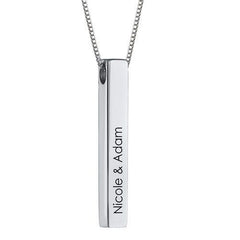 Personalized Silver Bar Name Necklace
