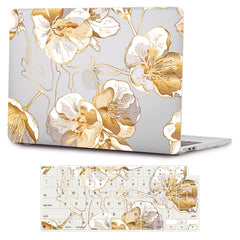 MacBook Air 15-inch (M2-M5) Case - Gold Botanical Design