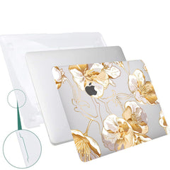 MacBook Air 15-inch (M2-M5) Case - Gold Botanical Design