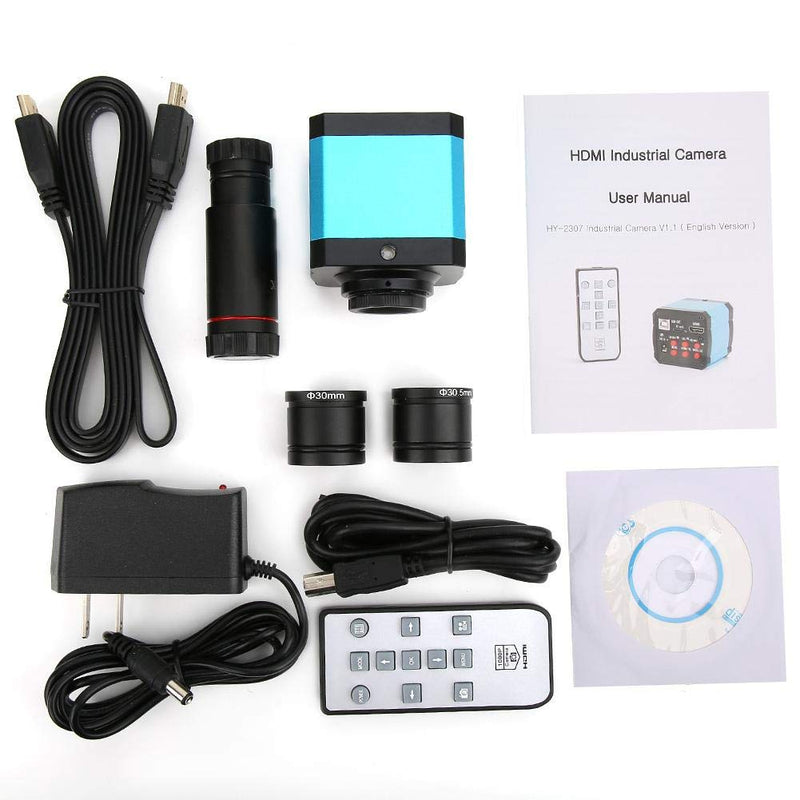 37MP 1080P 60FPS USB Microscope Camera Video Industry Microscope Camera with Conversion Adapter 100-240V Microscope Digital Camera C Mount Microscope Camera (US Plug)