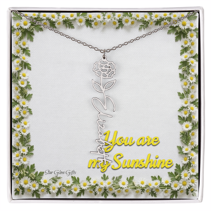 You are my sunshine. Name flower necklace.