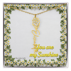 You are my sunshine. Name flower necklace.