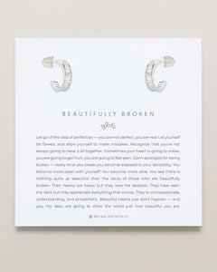 Beautifully Broken Baguette Mini Hoop Earrings