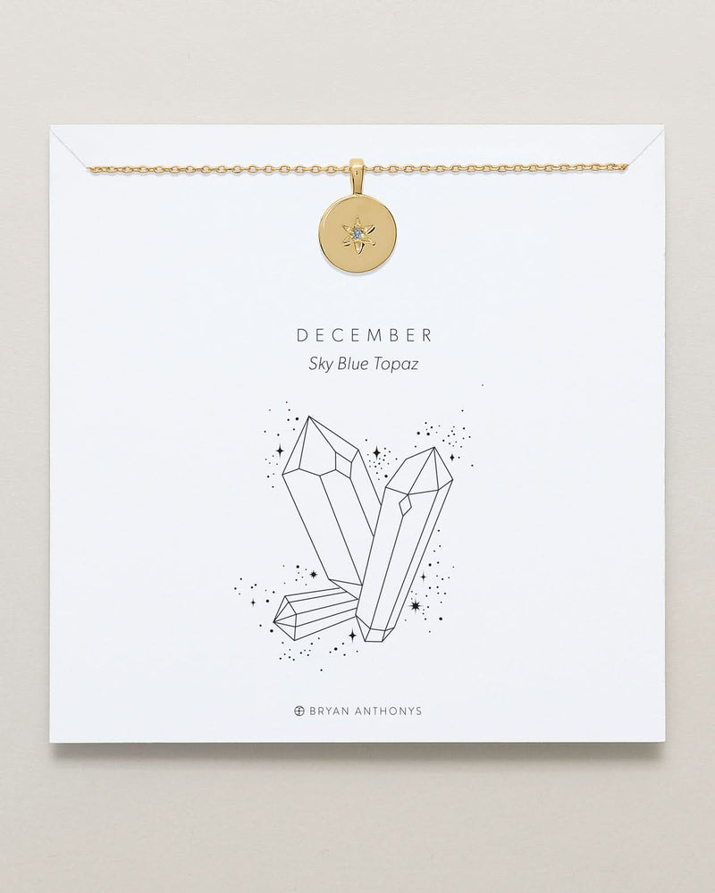 Birthstone Pendant Necklace — Sky Blue Topaz