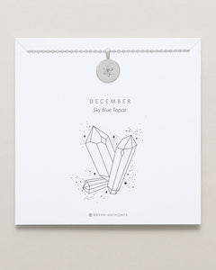 Birthstone Pendant Necklace — Sky Blue Topaz