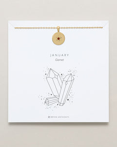 Birthstone Pendant Necklace —  Garnet