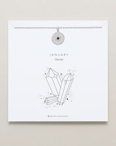Birthstone Pendant Necklace —  Garnet