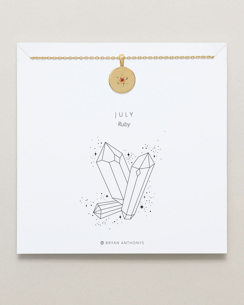Birthstone Pendant Necklace — Ruby