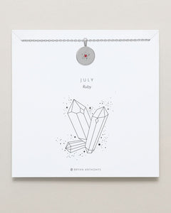Birthstone Pendant Necklace — Ruby
