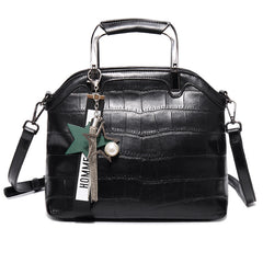Crocodile Leather Backpack with Dual Straps