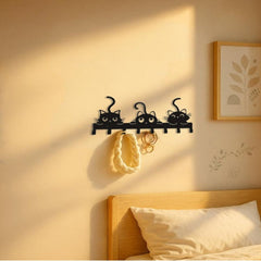 The Iron Cat Key Hook Rack - Fashionable Metal Wall - Mount Key Holder. It's An Easy - Install Storage Organizer Ideal For Home Living Room And Bedroom Decor, And A Top - Tier Housewarming Gift.Wall S