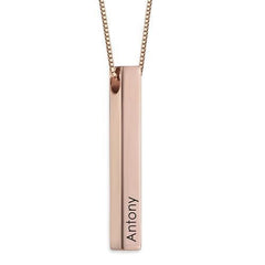 Personalized Silver Bar Name Necklace