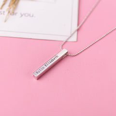 Personalized Silver Bar Name Necklace