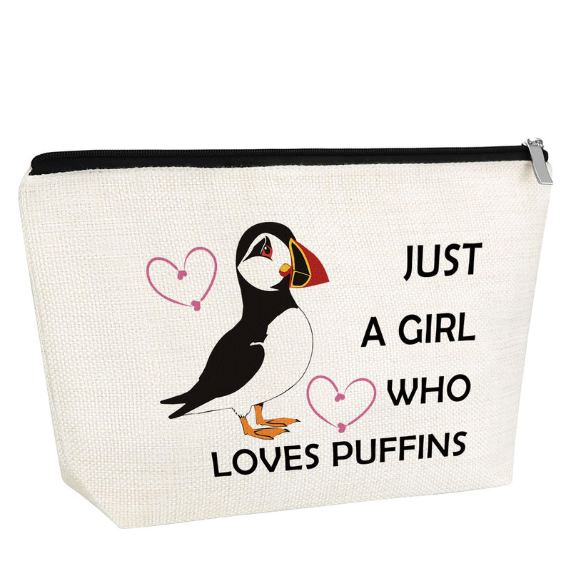 Puffin Gift for Women Puffin Makeup Bag Puffin Bird Lover Gift Animal Lover Gift for Friends Puffin Themed Gift Birdwatcher Gifts Seabird Gift Birthday Christmas Gift for Sister Daughter Travel Pouch